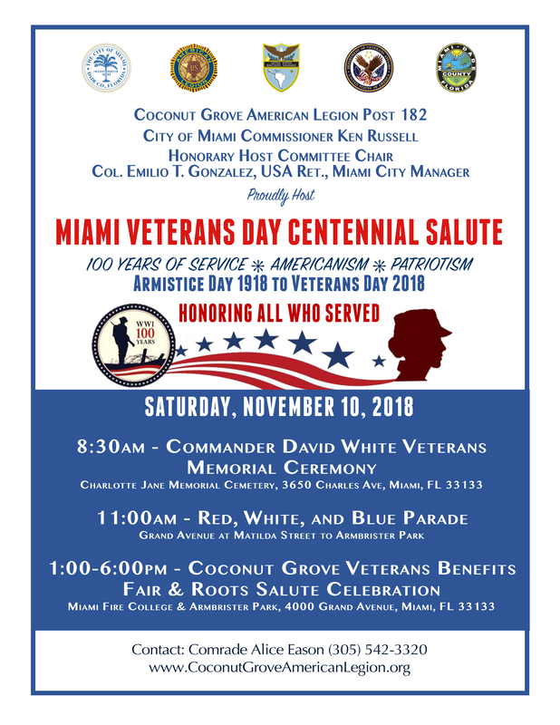 About the Coconut Grove Veterans Day Parade and Celebration
